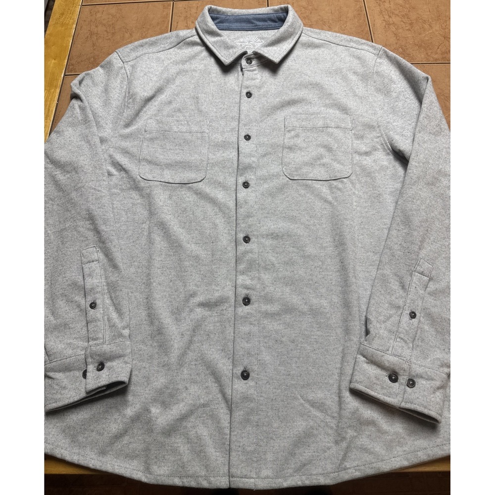 Laguna Men's Casual Button Down Shirt Gray Stripe Sz XL Thick Super Soft Flannel